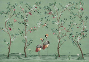 Coordonné Forbidden City Crowned Crane behang B00161 behang afbeelding 1
