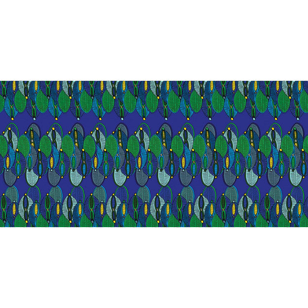 Les Dominotiers Dinka Bleu Behang DOM 165-2
