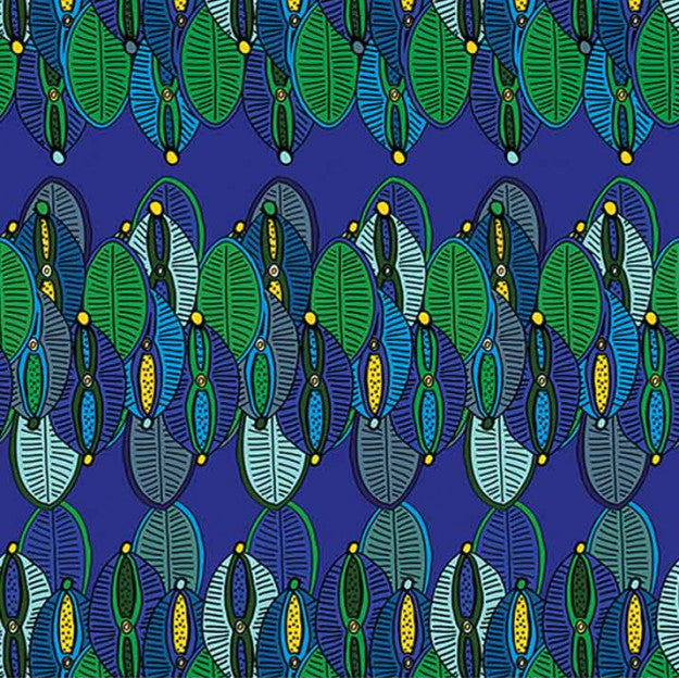 Les Dominotiers Dinka Bleu Behang DOM 165-2