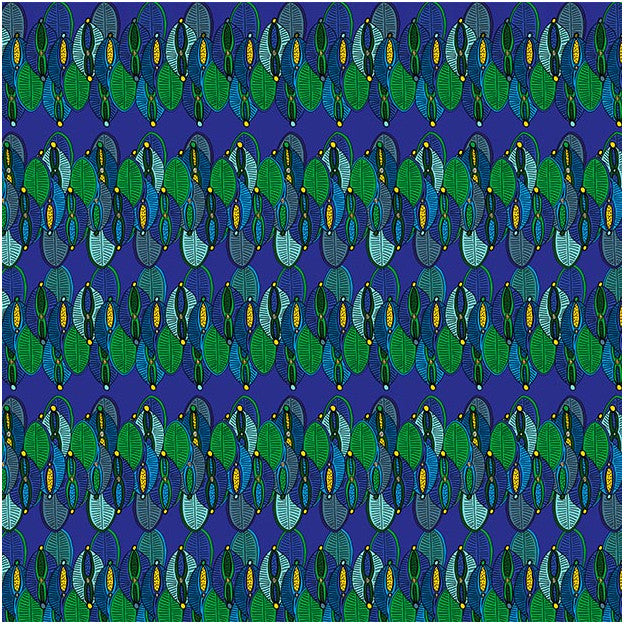 Les Dominotiers Dinka Bleu Behang DOM 165-2