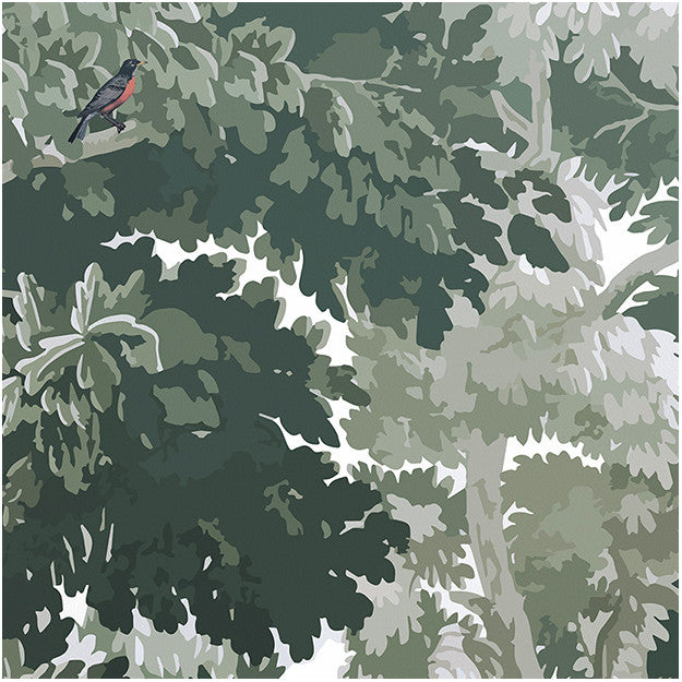 Les Dominotiers Dream Forest, Green Behang DOM 301-1