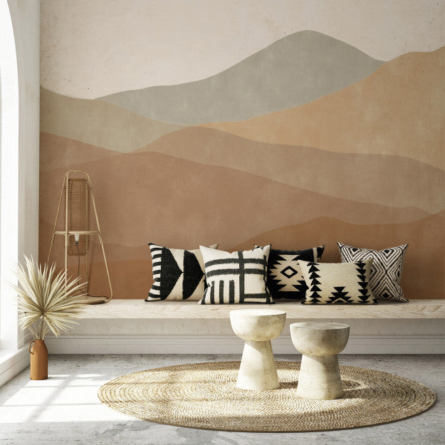 Les Dominotiers Dune Terracota / Ochre Behang DOM 716