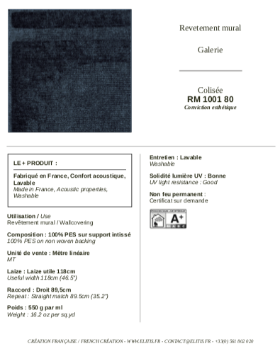 ÉLITIS Colisée Behang RM 1001 80 - LAB COLOUR THE WORLD