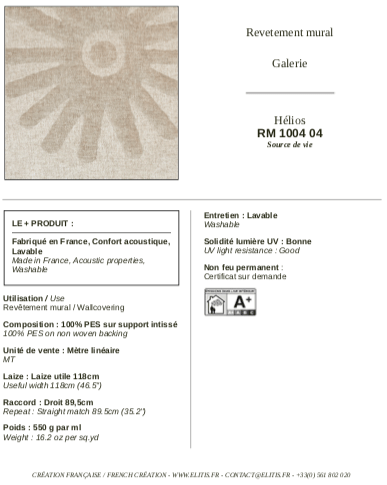 ÉLITIS Hélios Behang RM 1004 04 - LAB COLOUR THE WORLD