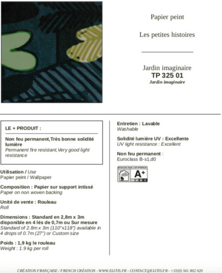ÉLITIS Jardin Imaginaire Behangpaneel TP 325 01 - LAB COLOUR THE WORLD