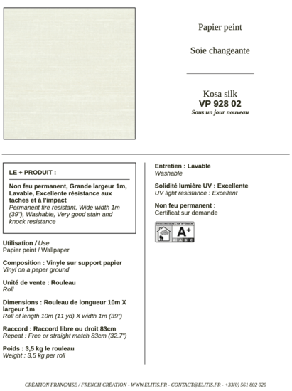 ÉLITIS Kosa Silk Behang VP 928 02 - LAB COLOUR THE WORLD