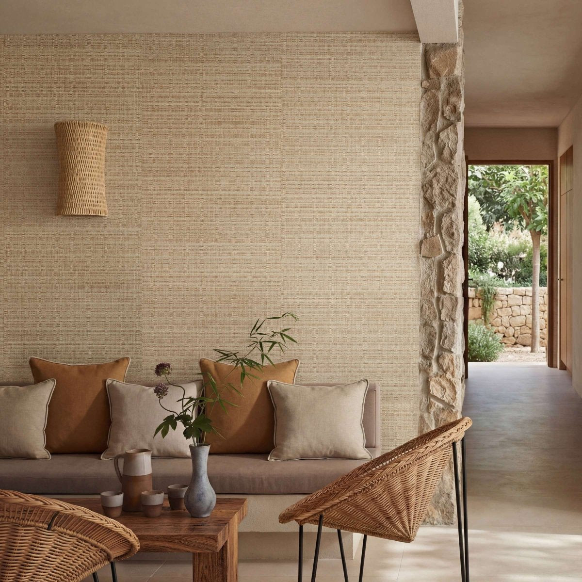 ÉLITIS Madagascar Arrowroot Raw Raffia Behang VP 1048 04 - LAB COLOUR THE WORLD