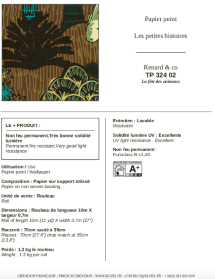 ÉLITIS Renard & Co Behang TP 324 02 - LAB COLOUR THE WORLD