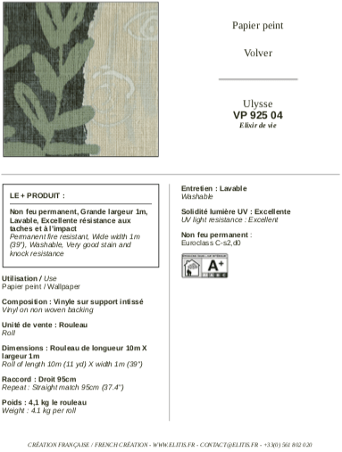ÉLITIS Ulysse Behang VP 925 04 - LAB COLOUR THE WORLD