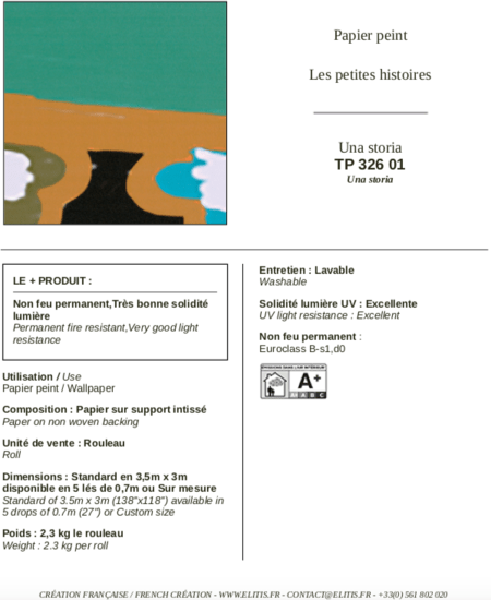 ÉLITIS Una Storia Behangpaneel TP 326 01 - LAB COLOUR THE WORLD