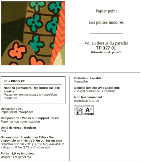 ÉLITIS Vol au Dessus du Paradis Behangpaneel TP 327 01 - LAB COLOUR THE WORLD