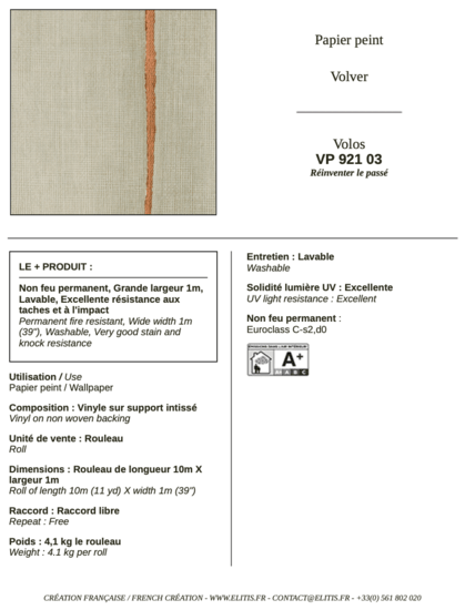 ÉLITIS Volos Behang VP 921 03 - LAB COLOUR THE WORLD