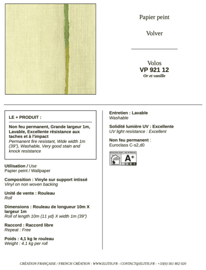 ÉLITIS Volos Behang VP 921 12 - LAB COLOUR THE WORLD
