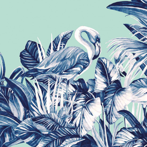 Les Dominotiers Everglades Turquoise Behang DOM 145-2