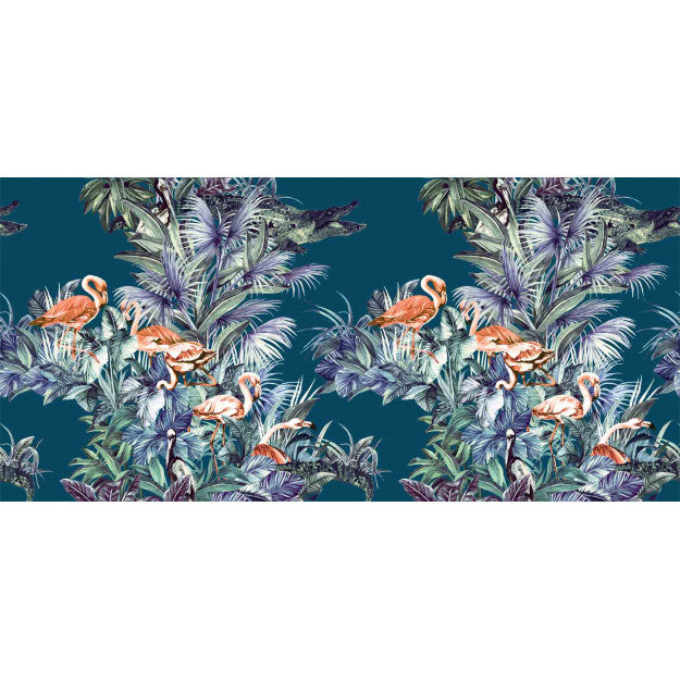 Les Dominotiers Everglades Dark Blue Behang DOM 145-1