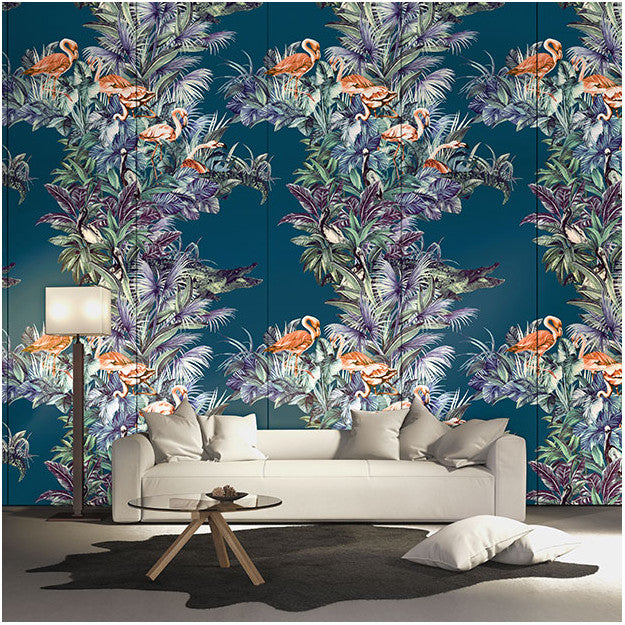 Les Dominotiers Everglades Dark Blue Behang DOM 145-1