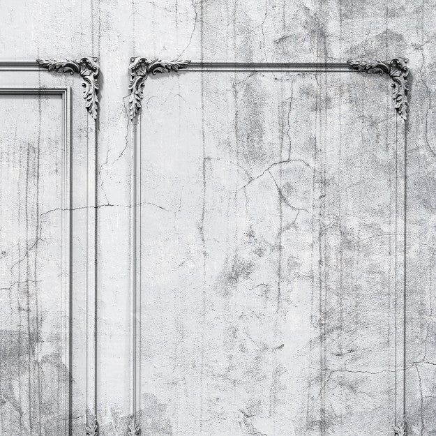 Les Dominotiers Frame Patina Wall Gris Et Bleu Behang DOM 412