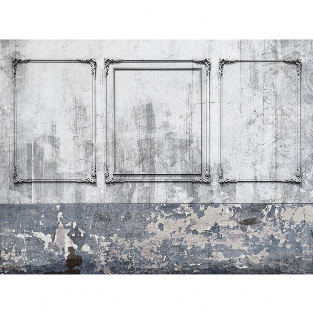 Les Dominotiers Frame Patina Wall Gris Et Bleu Behang DOM 412
