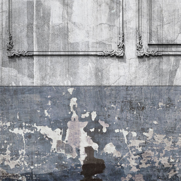 Les Dominotiers Frame Patina Wall Gris Et Bleu Behang DOM 412