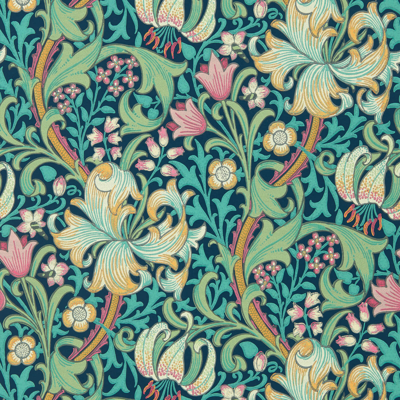 Morris & Co. Golden Lily Behang 510007 - LAB COLOUR THE WORLD