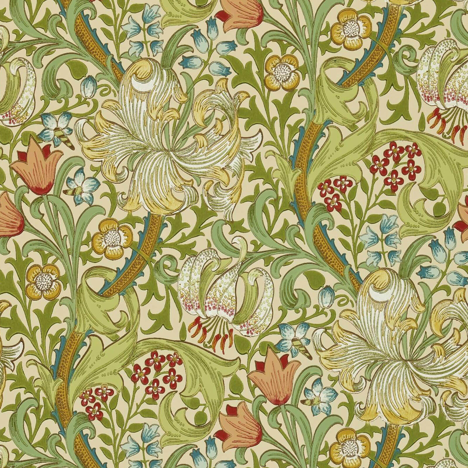 Morris & Co. Golden Lily Behang 216464 - LAB COLOUR THE WORLD