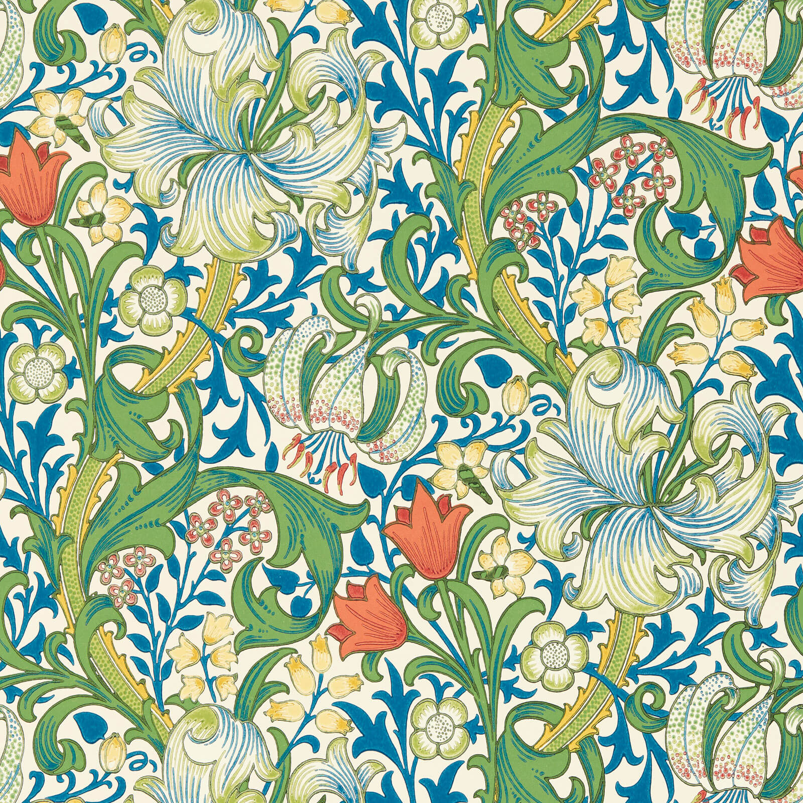 Morris & Co. Golden Lily Behang 217330 - LAB COLOUR THE WORLD