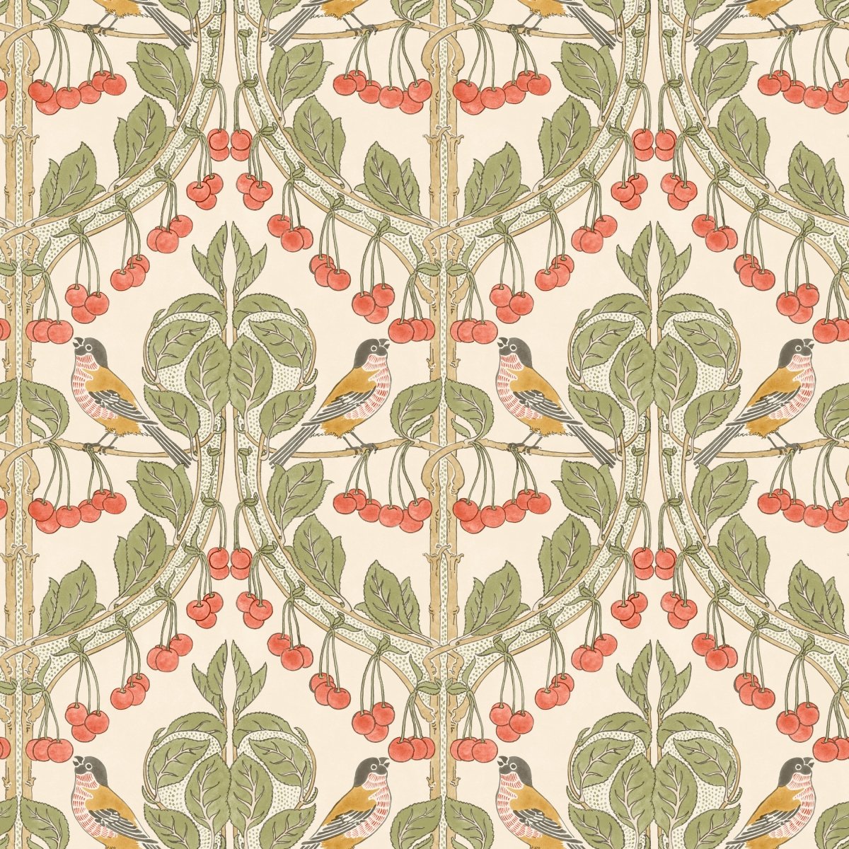 GP & J Baker Birds & Cherries Behang BW45100/1 - LAB COLOUR THE WORLD