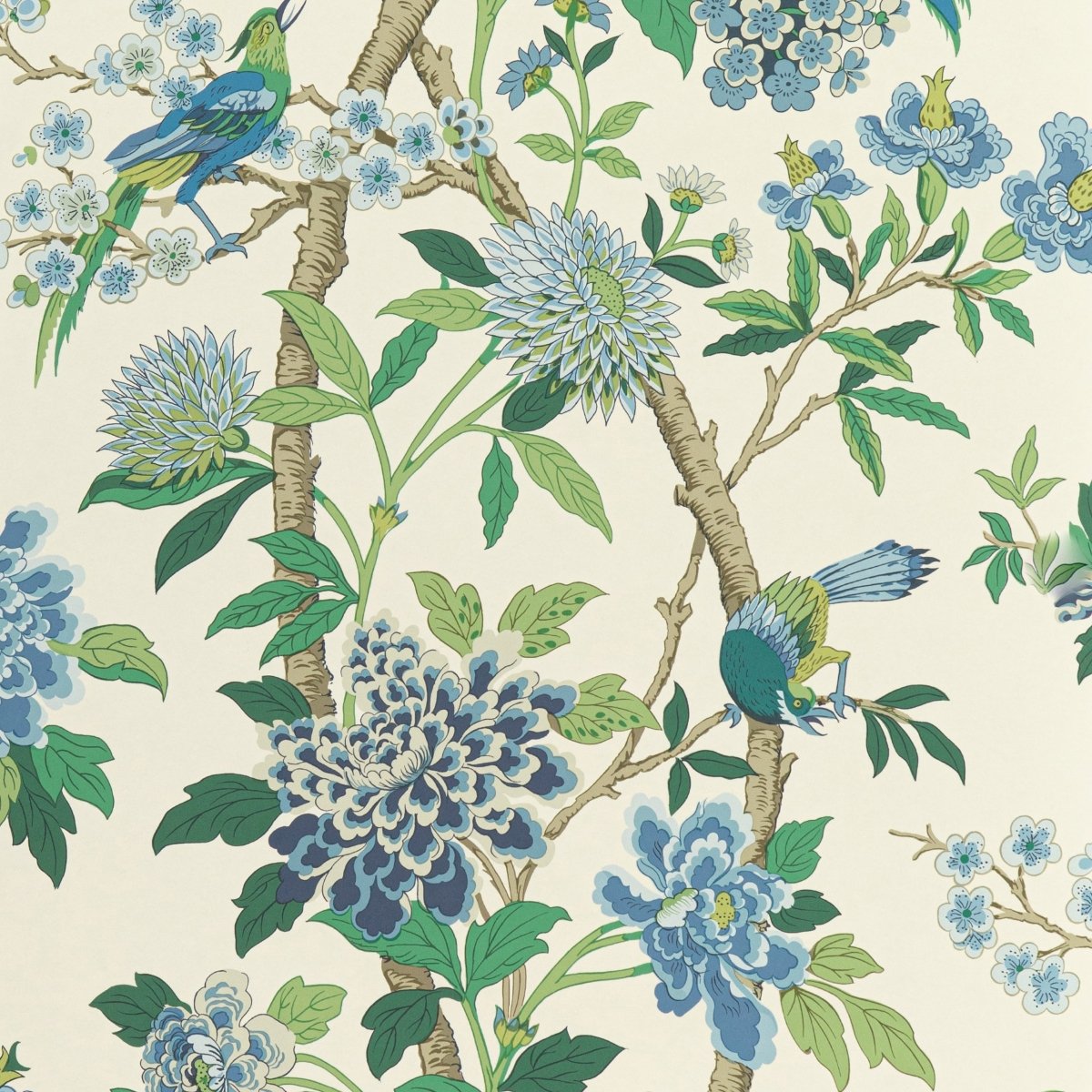 GP & J Baker Hydrangea Bird Behang BW45091/1 - LAB COLOUR THE WORLD