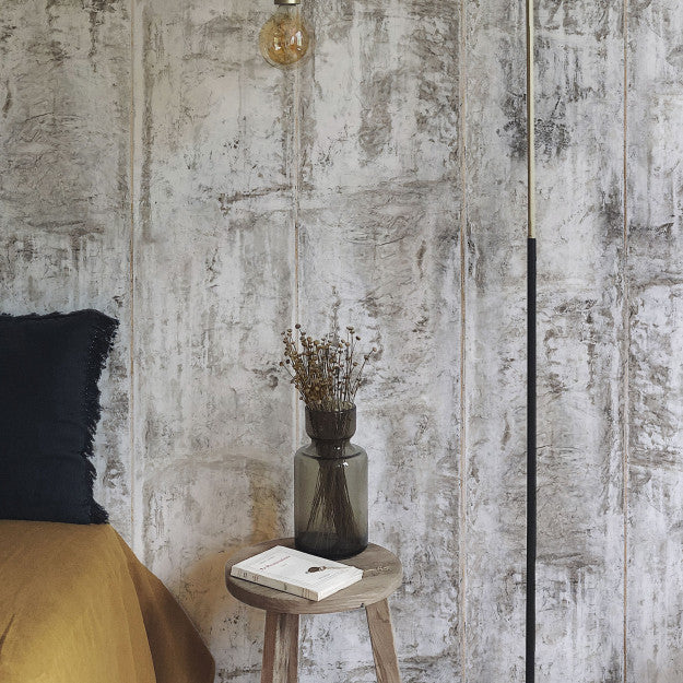 Les Dominotiers Grey Concrete Wall Gris Behang DOM 430