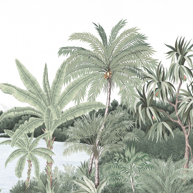 Les Dominotiers Hanalei Green Behang DOM 501