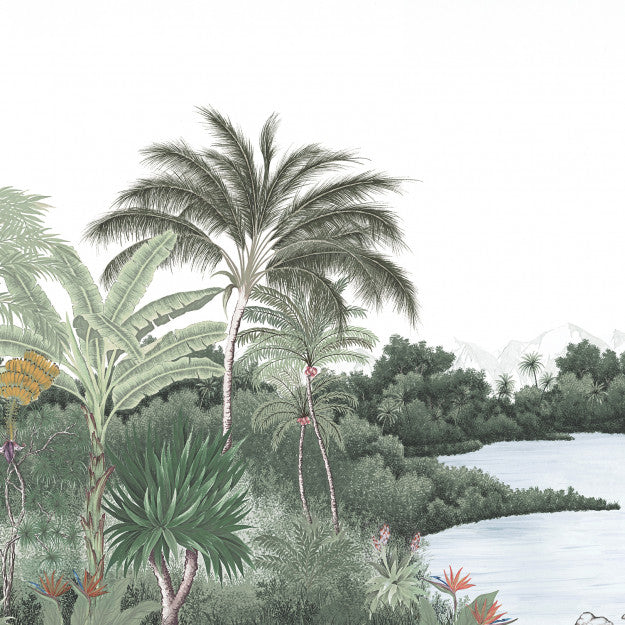 Les Dominotiers Hanalei Green Behang DOM 501