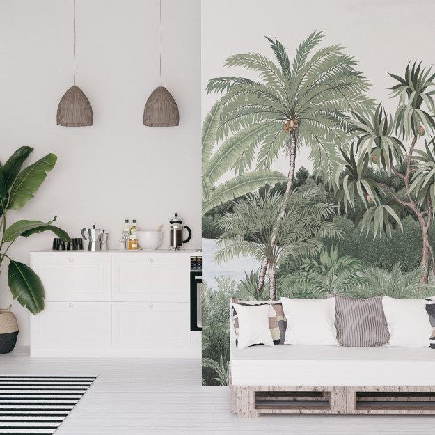 Les Dominotiers Hanalei Green Behang DOM 501