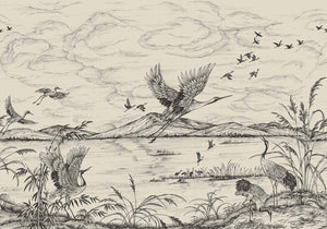 Coordonné Forbidden City Heron's Poetry behang B00156 behang afbeelding 1