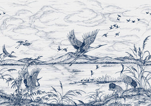 Coordonné Forbidden City Heron's Poetry behang B00155 behang afbeelding 1