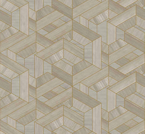 Coordonné Woodcraft Hexagon behang A00453 behang afbeelding 1