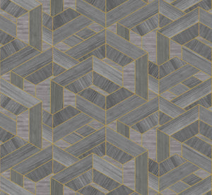 Coordonné Woodcraft Hexagon behang A00446 behang afbeelding 1