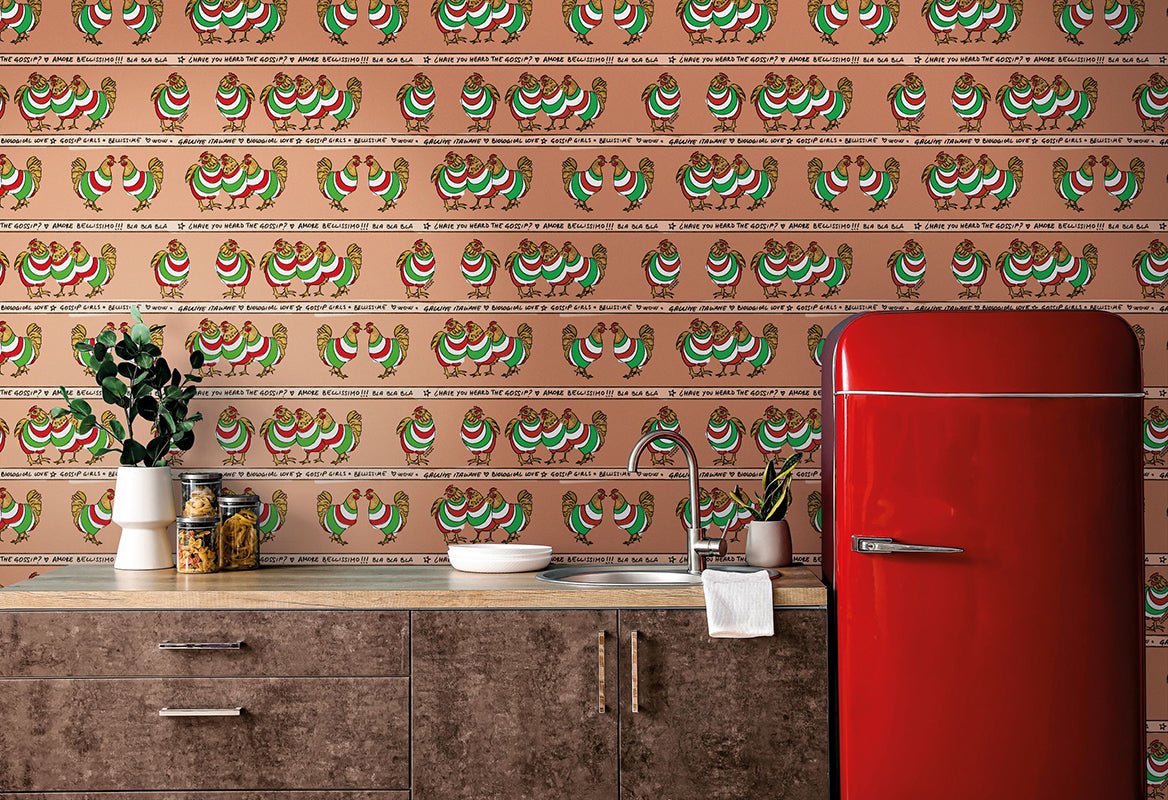 HookedOnWalls Enriquezland Galline Italiane behang 25511 - LAB COLOUR THE WORLD