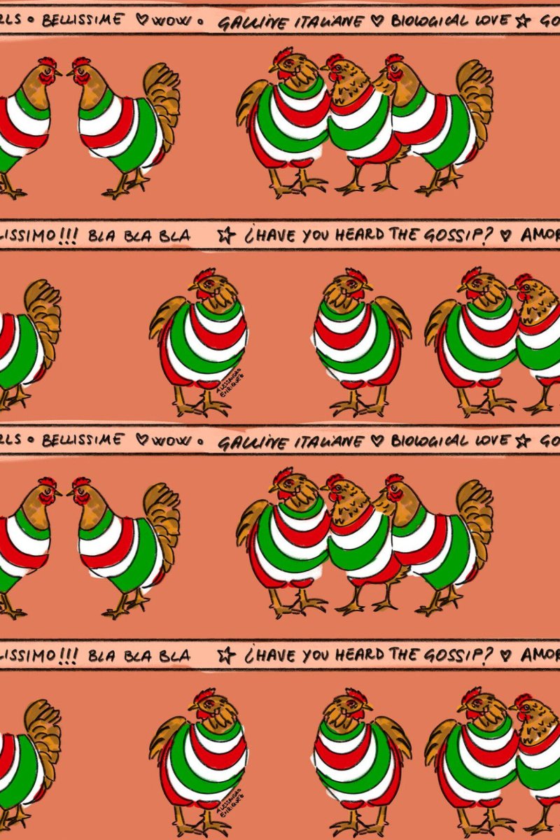 HookedOnWalls Enriquezland Galline Italiane behang 25511 - LAB COLOUR THE WORLD
