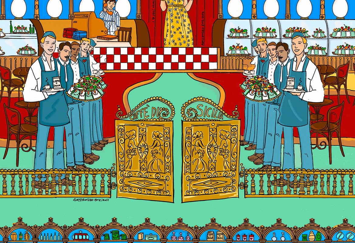 HookedOnWalls Enriquezland Pasticceria behang 25534 - LAB COLOUR THE WORLD
