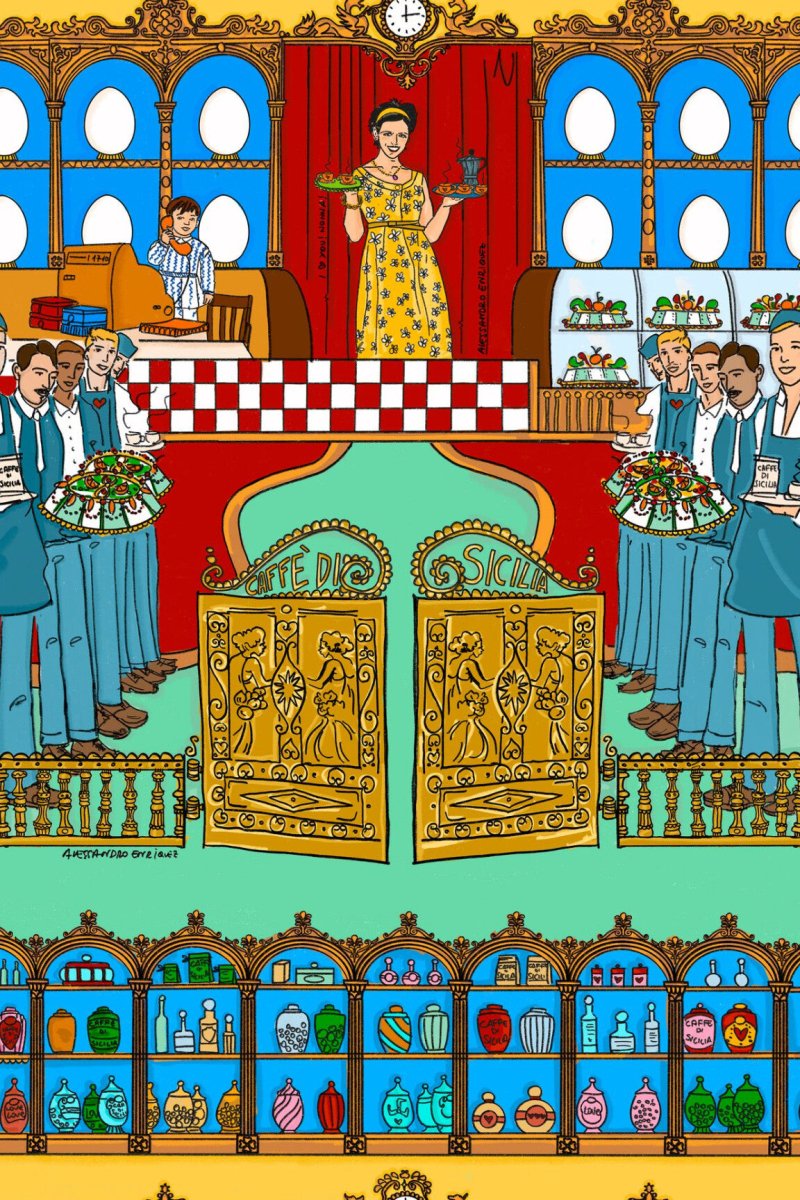 HookedOnWalls Enriquezland Pasticceria behang 25534 - LAB COLOUR THE WORLD