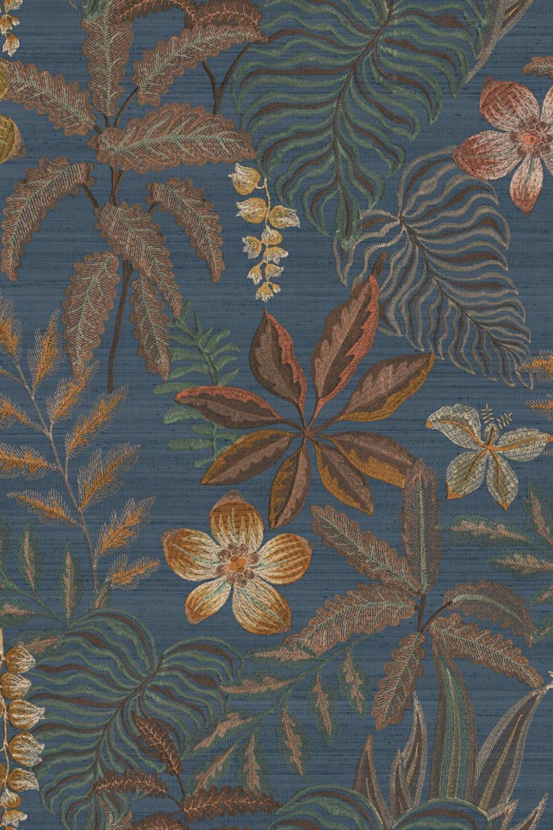 HookedOnWalls JV 602 Jaipur Jardin Tropical - metallic behang 6800 - LAB COLOUR THE WORLD