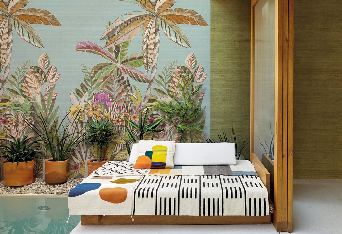 HookedOnWalls JV 602 Jaipur Uni soie Tropical behang 6857 - LAB COLOUR THE WORLD