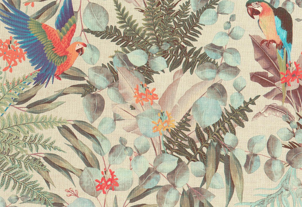 HookedOnWalls Lemuria Parrot behang 60621 - LAB COLOUR THE WORLD