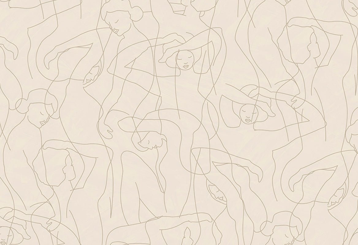 HookedOnWalls Silhouette Model Lines behang 34843 - LAB COLOUR THE WORLD