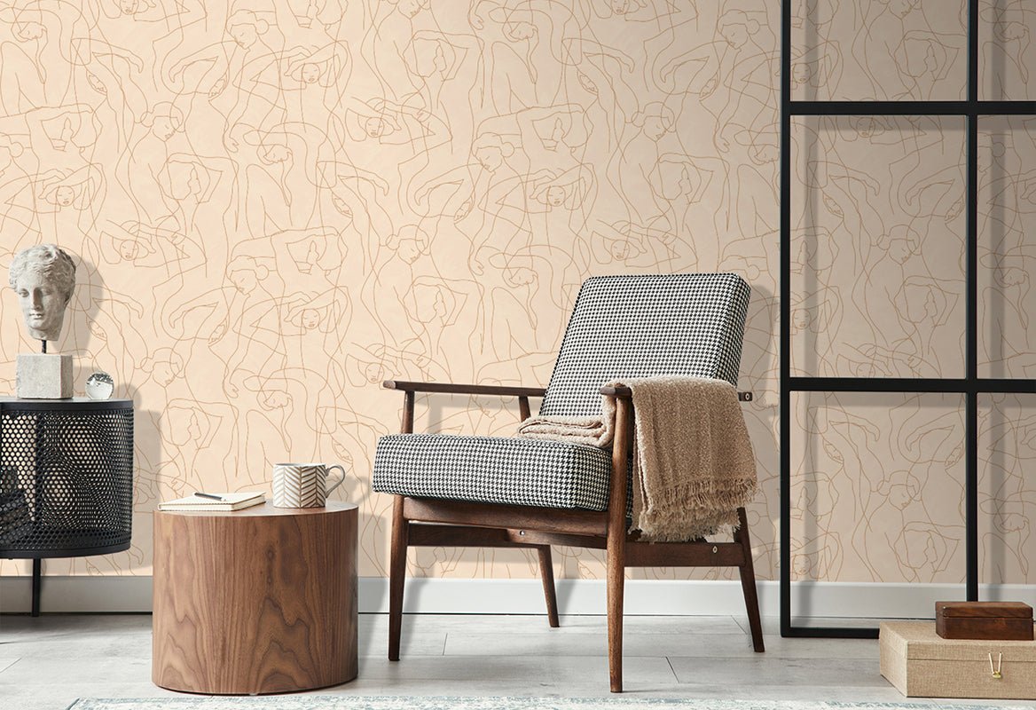 HookedOnWalls Silhouette Model Lines behang 34844 - LAB COLOUR THE WORLD