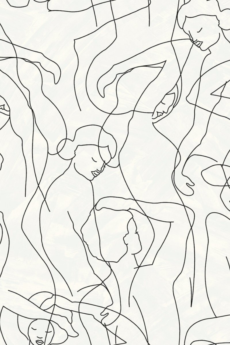 HookedOnWalls Silhouette Model Lines behang 34845 - LAB COLOUR THE WORLD