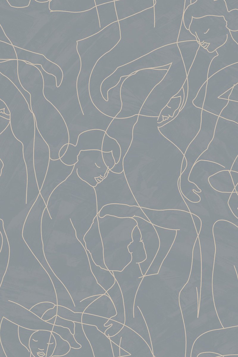 HookedOnWalls Silhouette Model Lines behang 34846 - LAB COLOUR THE WORLD