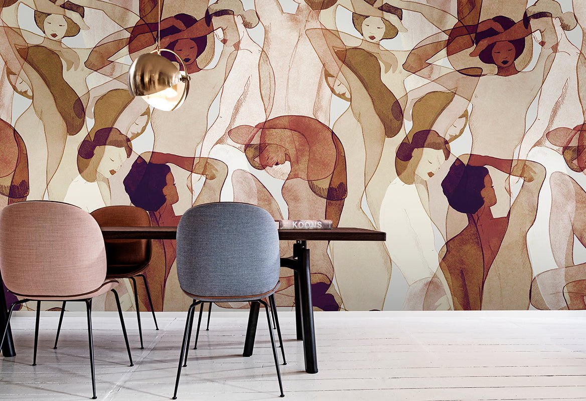 HookedOnWalls Silhouette Models behang 34870 - LAB COLOUR THE WORLD