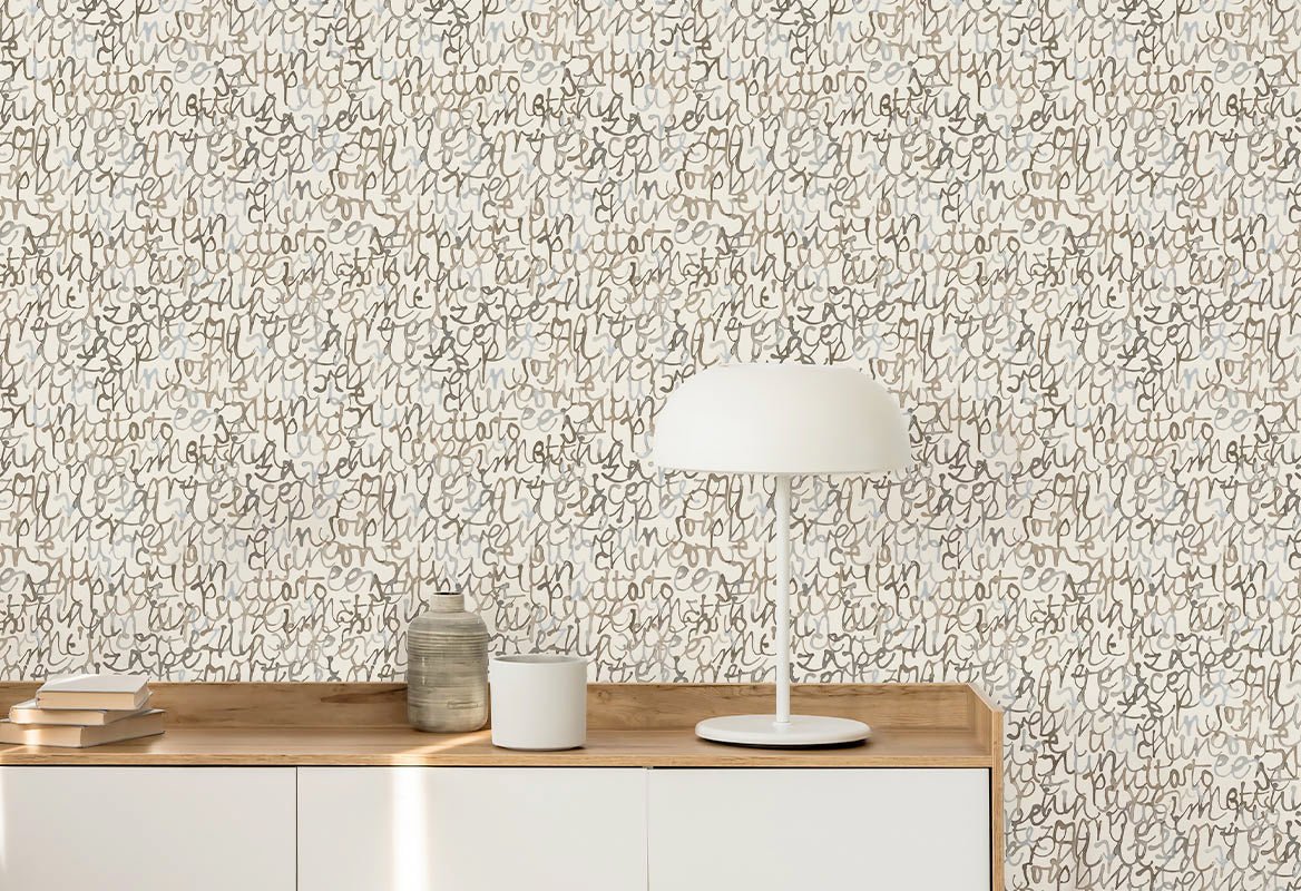 HookedOnWalls Silhouette Script behang 34860 - LAB COLOUR THE WORLD