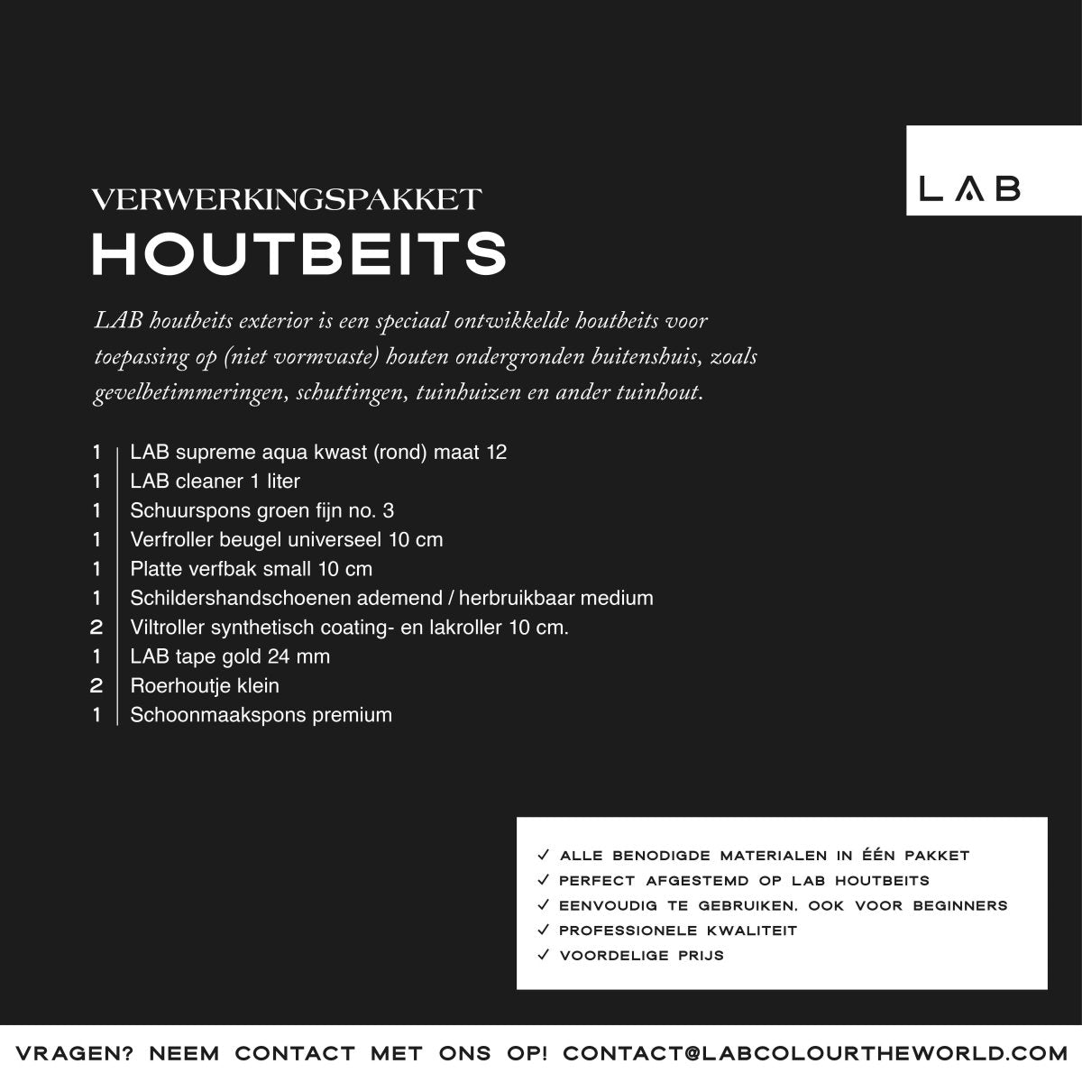 houtbeits exterior verwerkingspakket - LAB COLOUR THE WORLD
